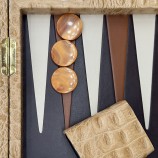 Backgammon Krokoprägung 25x37 Leder