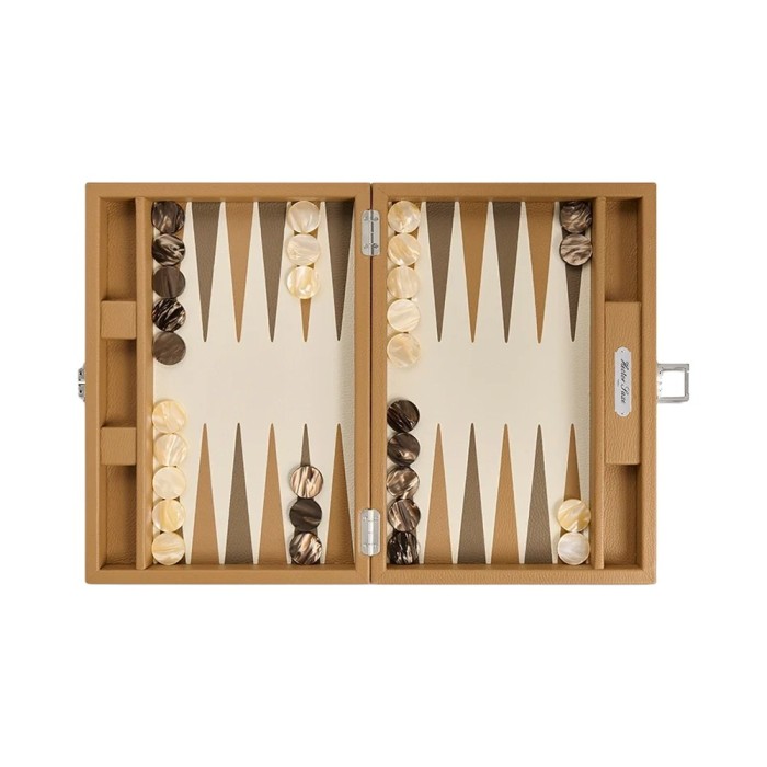 Backgammon Medium Cuir Buffle | Hector Saxe | L'Astuce