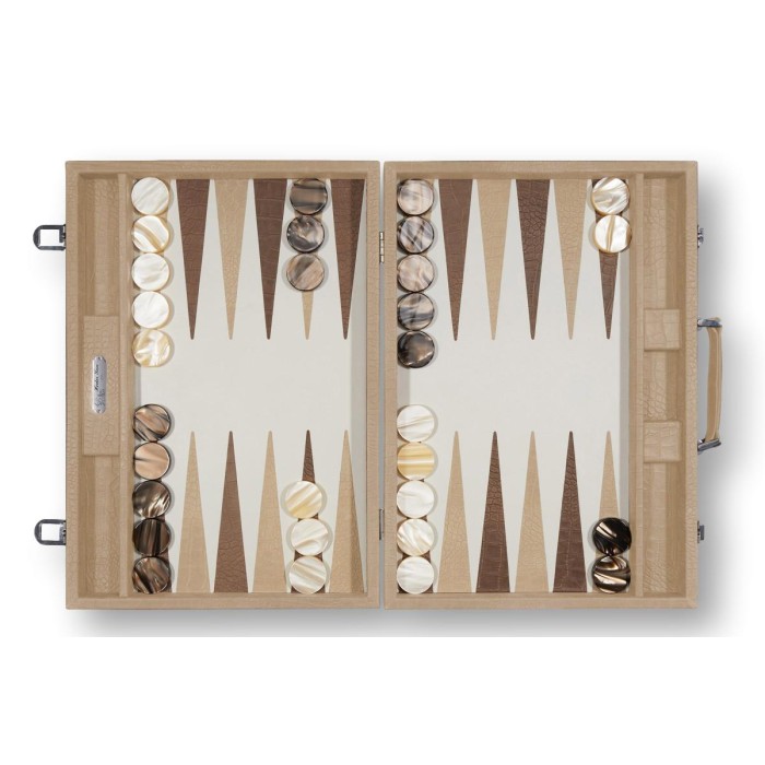 Backgammon en Cuir - Effet Alligator - Format Compétition