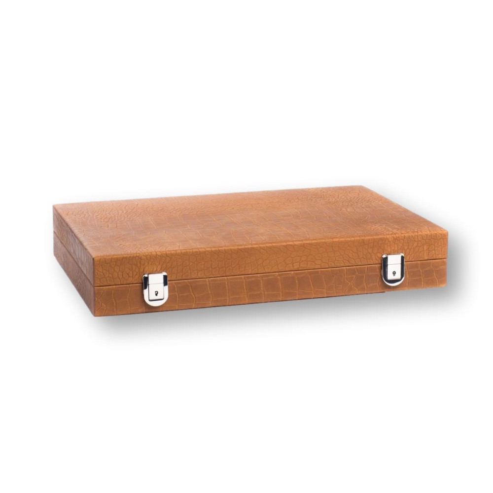 Backgammon en Cuir - Effet Alligator - Format Large