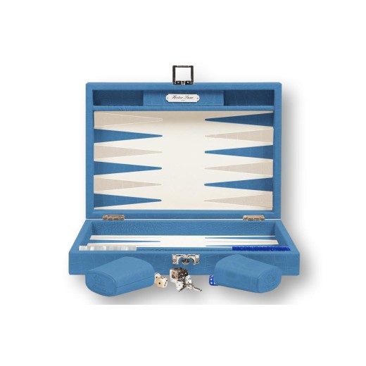 Backgammon Cuir Medium Avio | Hector Saxe | L'Astuce Genève