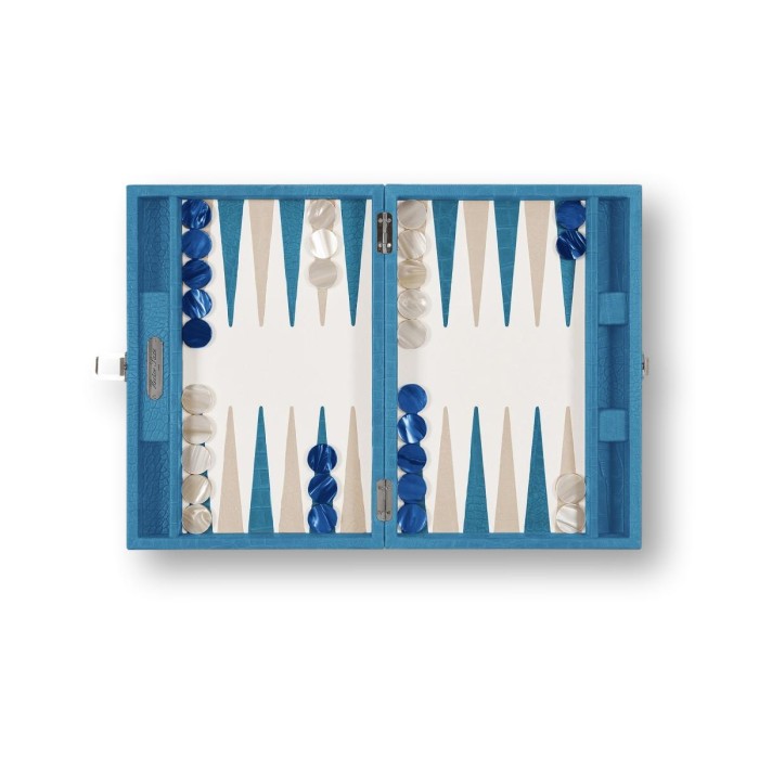 Backgammon en Cuir - Effet Alligator - Format Medium