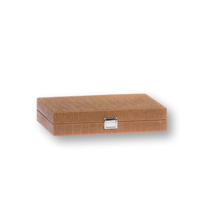 Backgammon en Cuir - Effet Alligator - Format Small