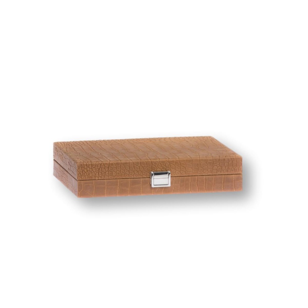 Backgammon en Cuir - Effet Alligator - Format Small