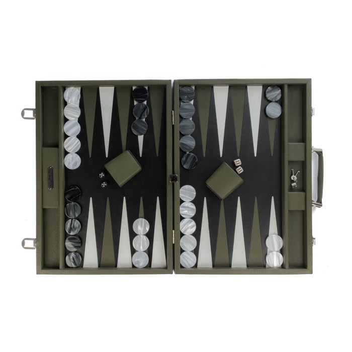 Backgammon en Cuir - Effet Buffle - Format Compétition
