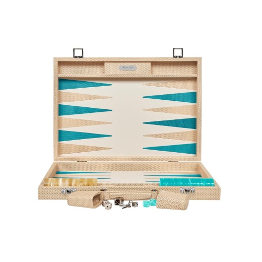 Backgammon Cuir Compétition Champagne | Hector Saxe|Astuce Genève