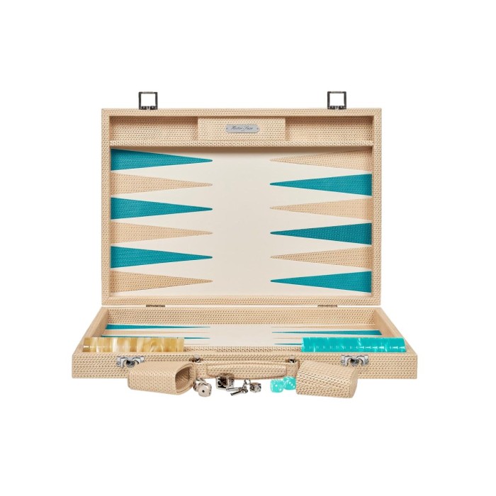 Backgammon Cuir Compétition Champagne | Hector Saxe|Astuce Genève