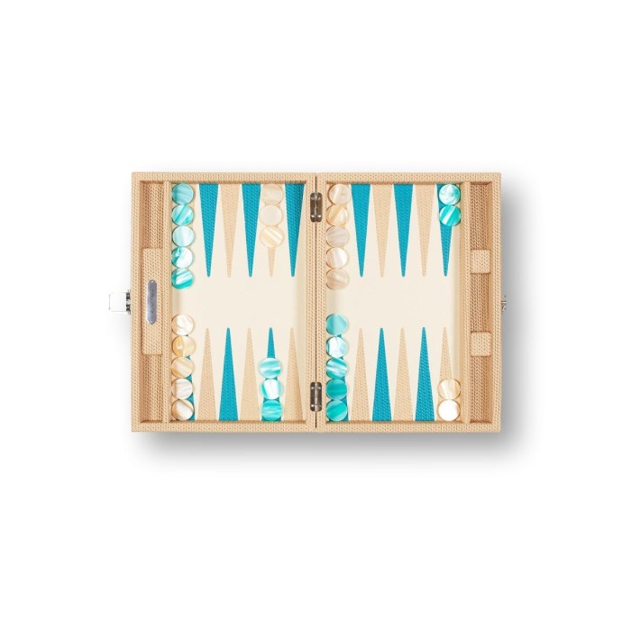 Backgammon en Cuir - Effet Chaîne - Format Medium