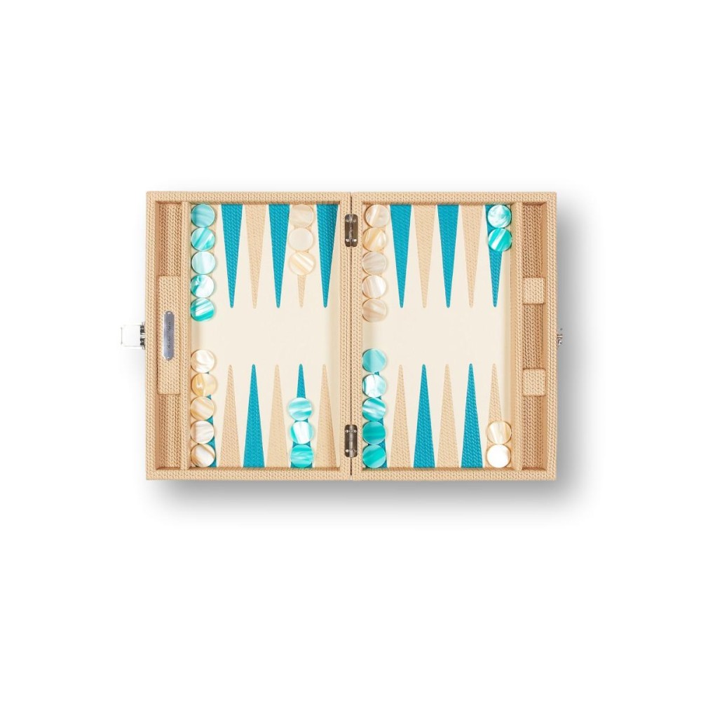 Backgammon en Cuir - Effet Chaîne - Format Medium
