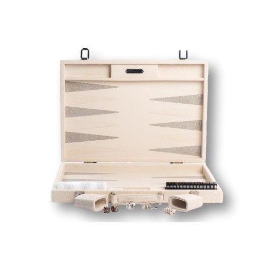 Backgammon Cuir Compétition Beige | Hector Saxe|Astuce Genève