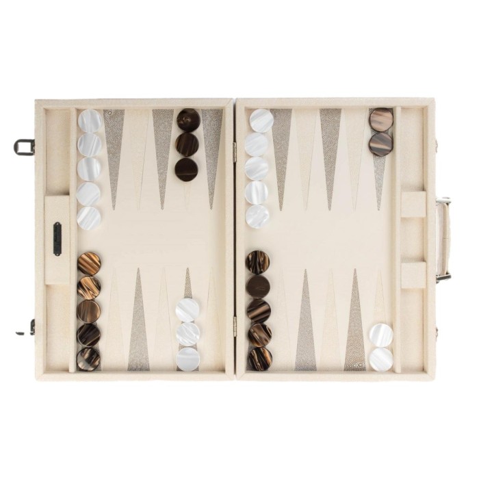 Backgammon en Cuir - Effet Galuchat - Format Compétition