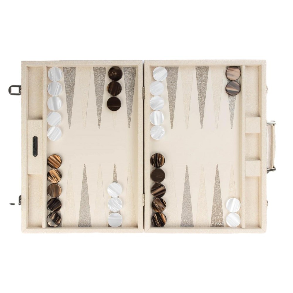 Backgammon en Cuir - Effet Galuchat - Format Compétition