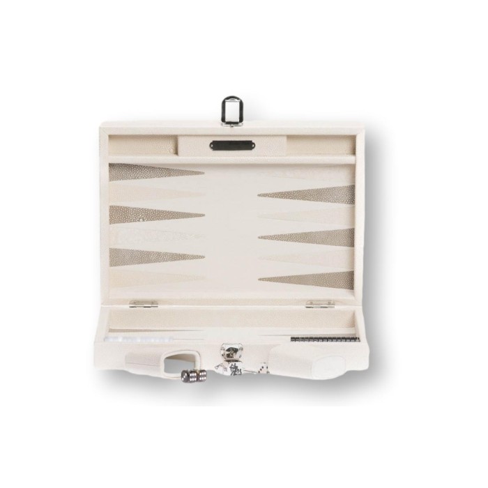 Backgammon Cuir Medium Beige | Hector Saxe | L'Astuce Genève