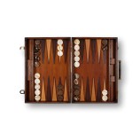 Backgammon en Cuir - Effet Patiné - Format Compétition