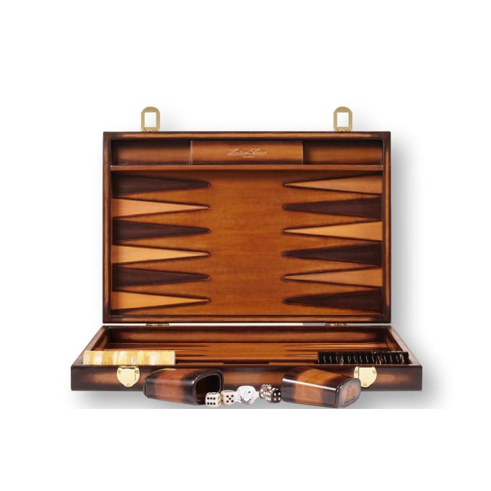 Patina-Effekt Leder Backgammon Large
