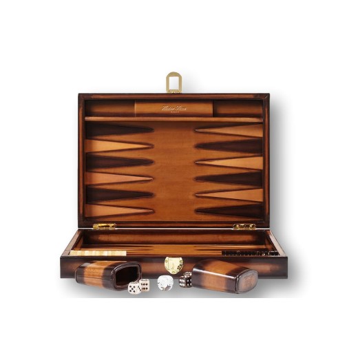 Backgammon Cuir Medium Cognac | Hector Saxe | L'Astuce Genève