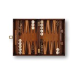 Backgammon en Cuir - Effet Patiné - Format Médium
