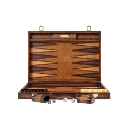 Backgammon Cuir Compétition Cognac | Hector Saxe|Astuce Genève