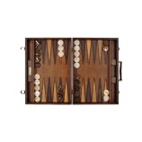 Backgammon en Cuir - Effet Patiné Galuchat - Format Compétition