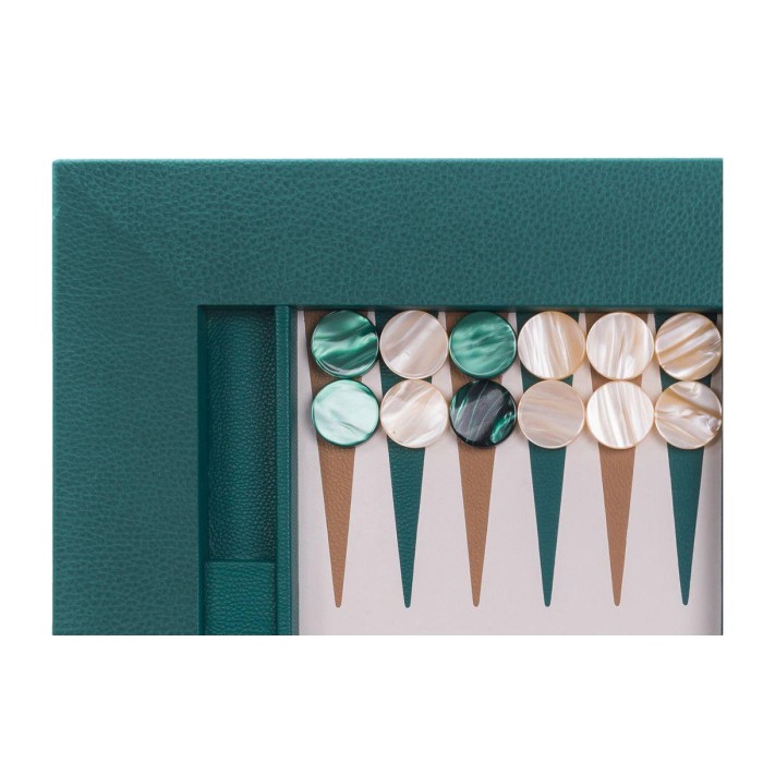 Plateau de Backgammon en Cuir - Effet Buffle