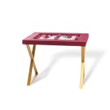 Table Backgammon Cuir Fuchsia | Hector Saxe | L'Astuce Genève