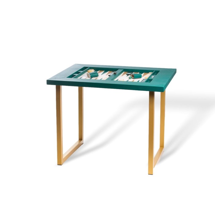 Table Backgammon Cuir Avocat | Hector Saxe | L'Astuce Genève