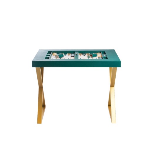 Table Backgammon Cuir Avocat | Hector Saxe | L'Astuce Genève