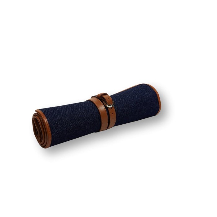 Backgammon Cuir Voyage Bleu | Hector Saxe | L'Astuce Genève