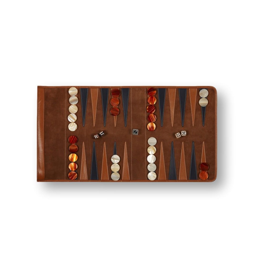Backgammon de Voyage en Jeans Denim
