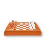 Coffret d'échecs Cuir  Orange | Hector Saxe | L'Astuce Genève