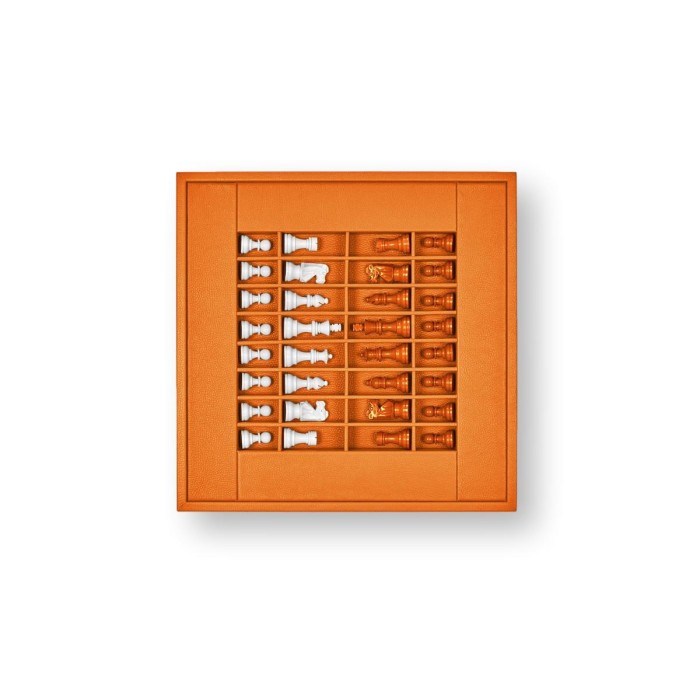Schachkassette - Leder - Büffel-Effekt - 45cm