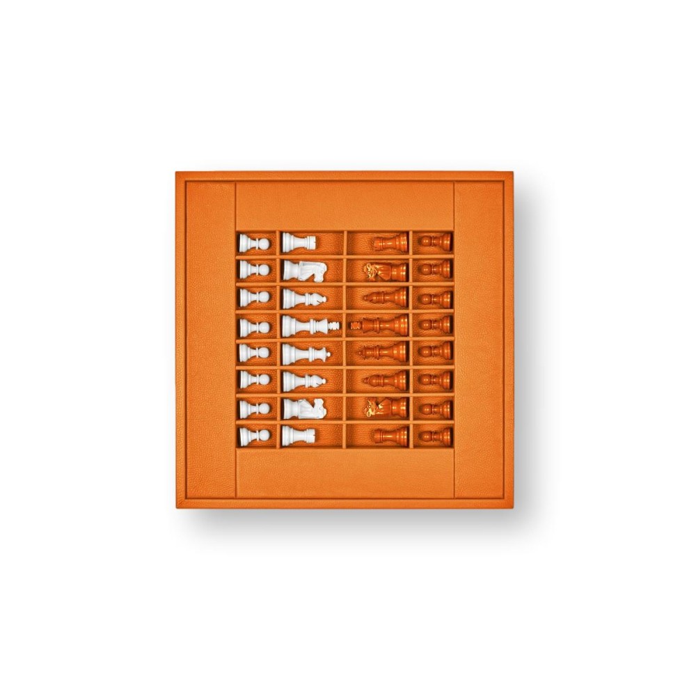 Coffret d'échecs - Cuir - Effet de Buffle - 45cm