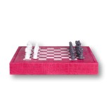 Coffret d'échecs Cuir  Fuchsia | Hector Saxe | L'Astuce Genève