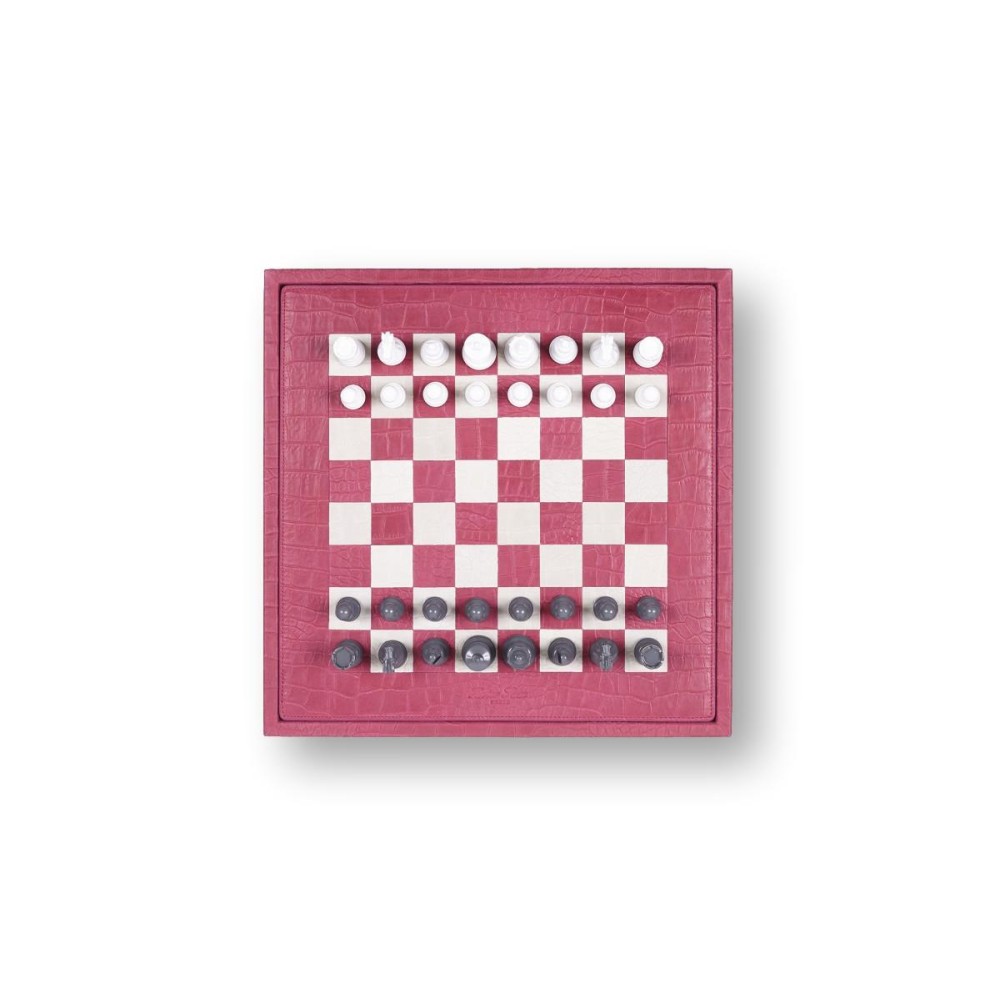 Alligator Effect Leather Chess Case 35cm