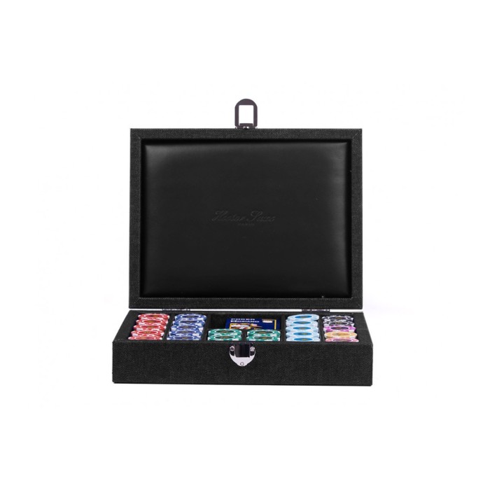 Scatola Poker Canvas Denim 240 Gettoni