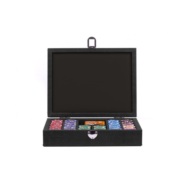 Alligator-Leder Pokerkoffer 440 Chips