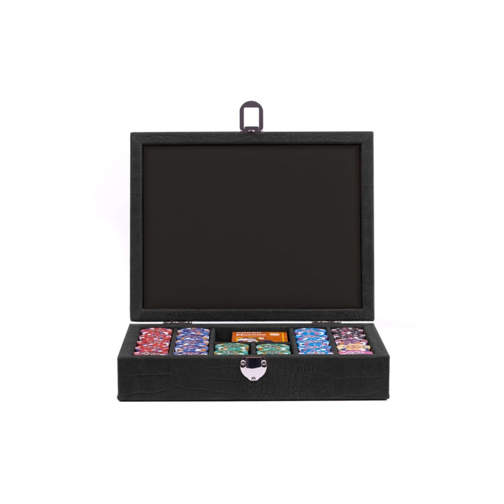 Coffret Poker - 440 jetons - Cuir - Effet Alligator