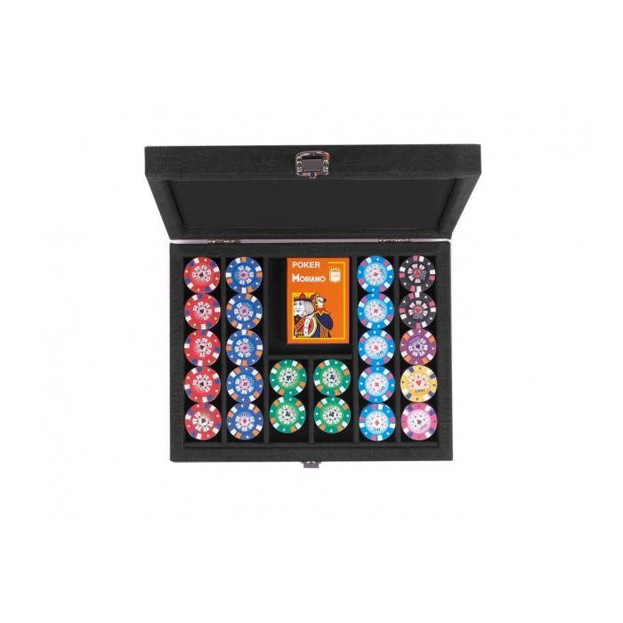 Coffret Poker - 240 jetons - Cuir - Effet Alligator