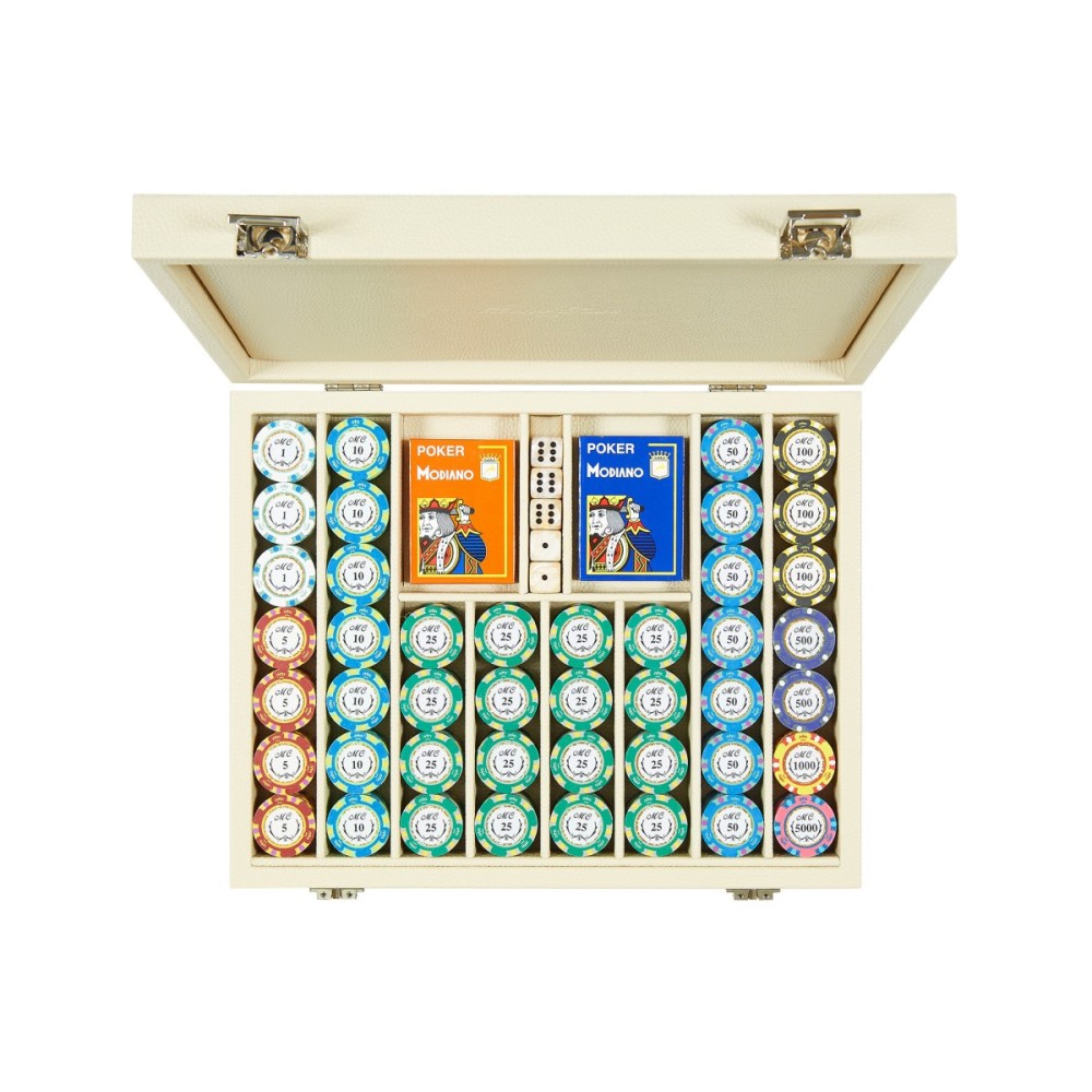 Coffret Poker - 440 jetons - Cuir - Effet Buffle