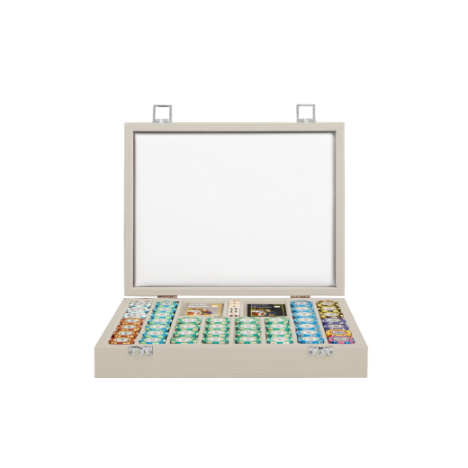 Coffret Poker  Cuir  Blanc Cassé | Hector Saxe | L'Astuce Genève