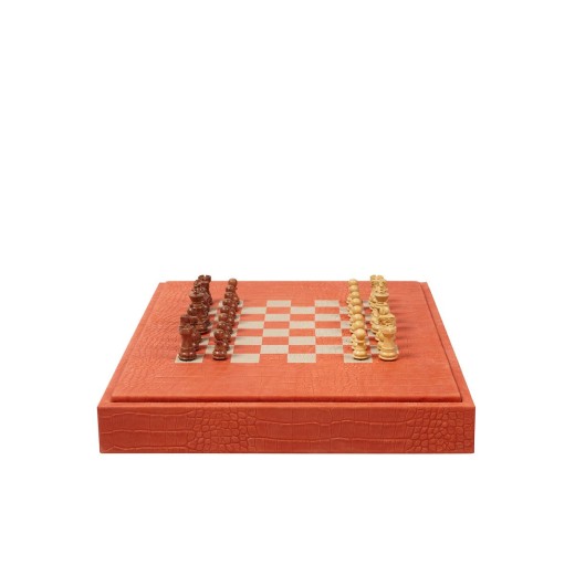 Coffret Multi-jeux  Cuir  Corail | Hector Saxe | L'Astuce Genève