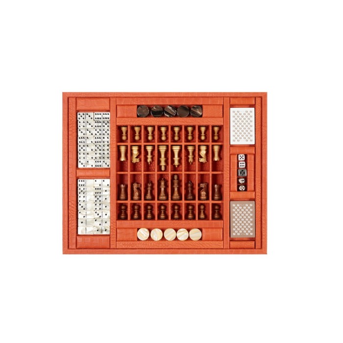 Coffret Multi-jeux - Cuir - Effet Alligator