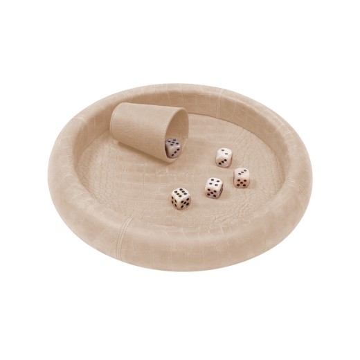 Piste de Dés en Cuir Ronde Cannelle | Hector Saxe | L'Astuce Genève