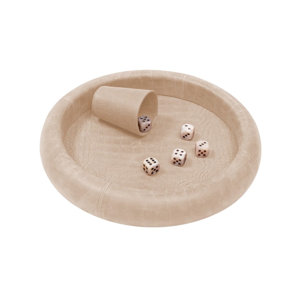 Piste de Dés en Cuir Ronde Cannelle | Hector Saxe | L'Astuce Genève