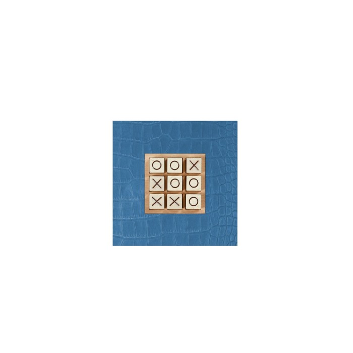 Gioco Tris in Pelle Effetto Alligatore Visone