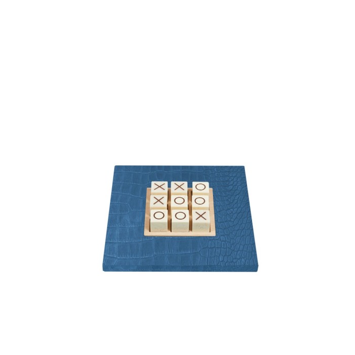 Gioco Tris in Pelle Effetto Alligatore Visone
