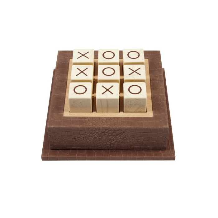 Tic Tac Toe en Cuir - Modèle XL - Effet Alligator