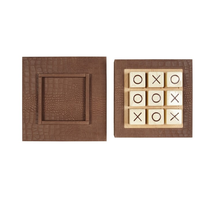 Tic Tac Toe en Cuir - Modèle XL - Effet Alligator