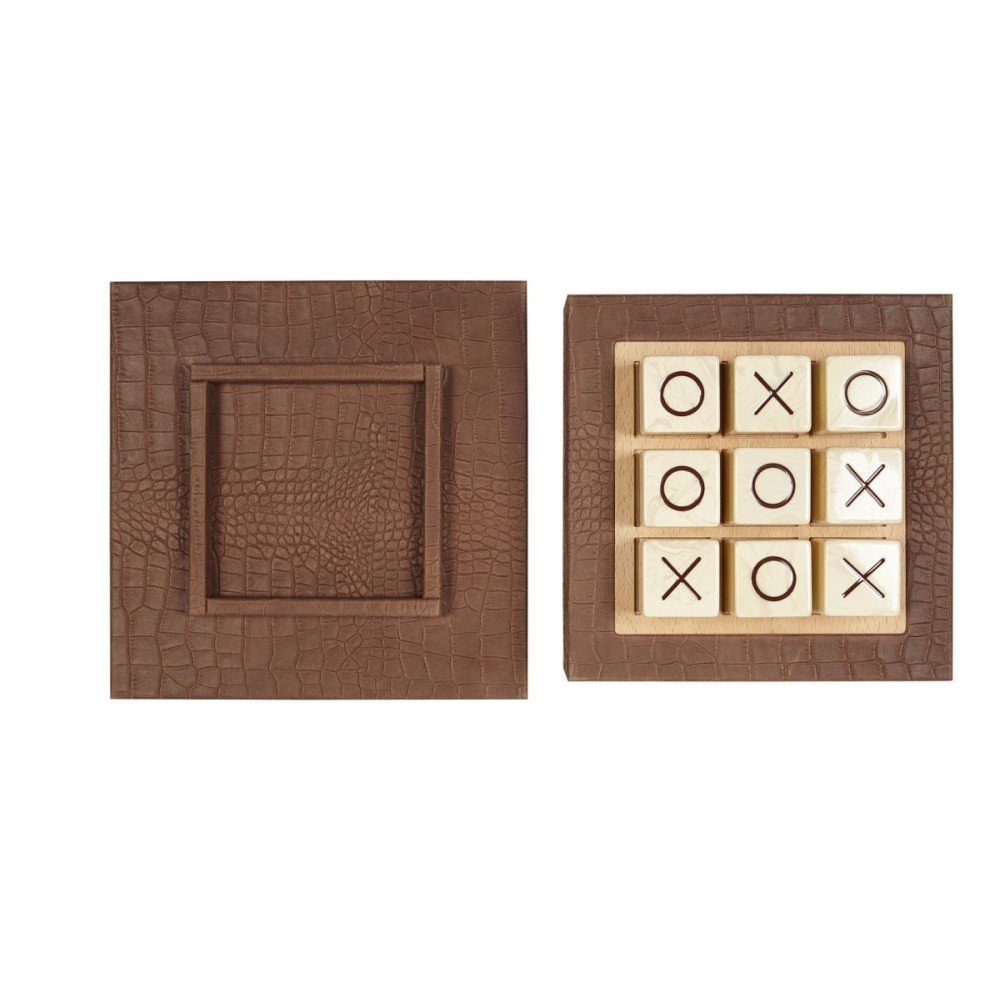 Tic Tac Toe en Cuir - Modèle XL - Effet Alligator