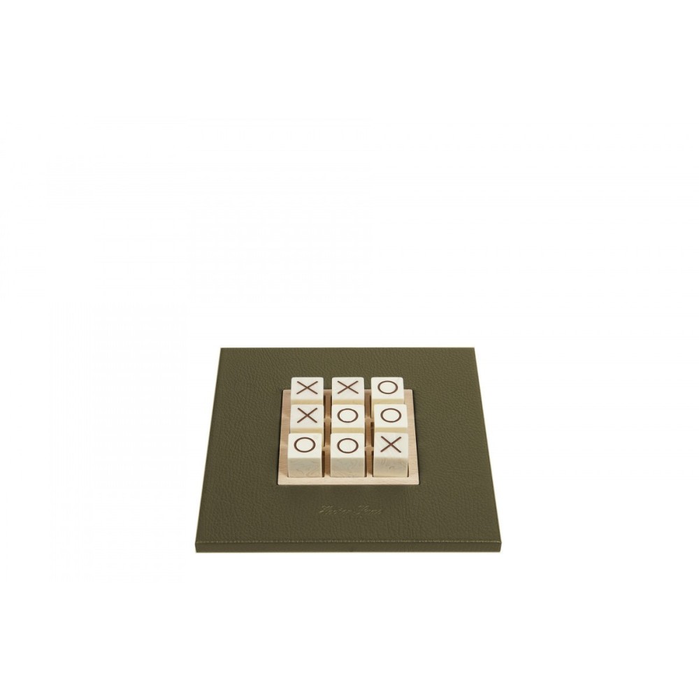 Tic Tac Toe Spiel aus Büffelleder Optik